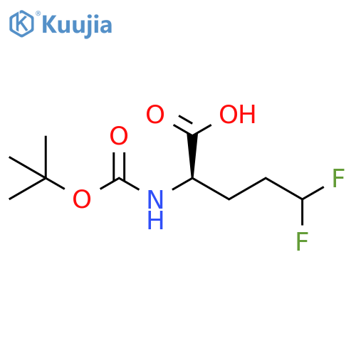 D-Norvaline, N-[(1,1-dimethylethoxy)carbonyl]-5,5-difluoro- structure