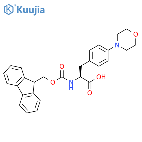 (2S)-2-(9H-fluoren-9-ylmethoxycarbonylamino)-3-(4-morpholinophenyl)propanoic acid structure