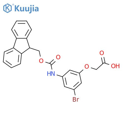 2-3-bromo-5-({(9H-fluoren-9-yl)methoxycarbonyl}amino)phenoxyacetic acid structure