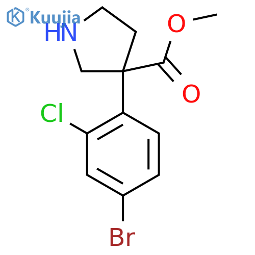 Methyl 3-(4-bromo-2-chlorophenyl)pyrrolidine-3-carboxylate structure