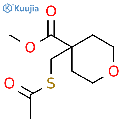 Methyl 4-[(acetylsulfanyl)methyl]oxane-4-carboxylate structure