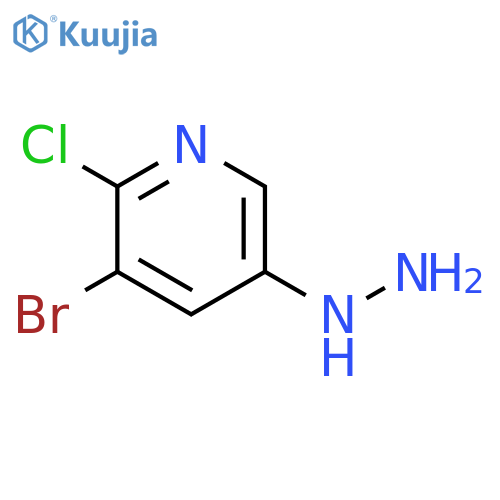 Pyridine, 3-bromo-2-chloro-5-hydrazinyl- structure