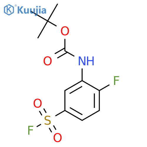 tert-butyl N-2-fluoro-5-(fluorosulfonyl)phenylcarbamate structure