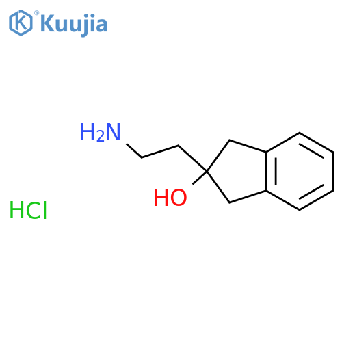 2-(2-Aminoethyl)-1,3-dihydroinden-2-ol;hydrochloride structure