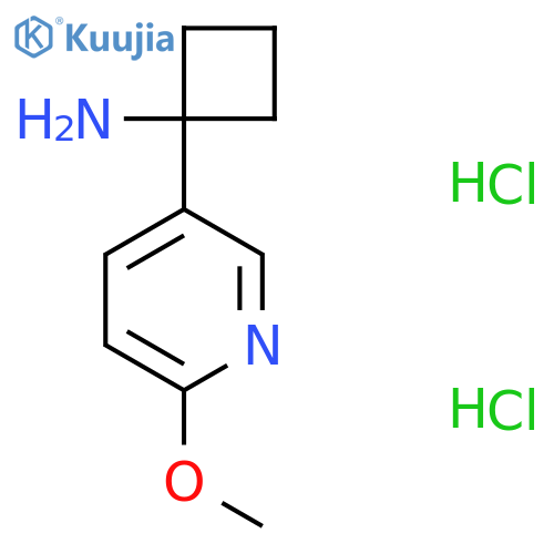 1-(6-Methoxypyridin-3-yl)cyclobutan-1-amine;dihydrochloride structure