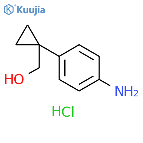Cyclopropanemethanol, 1-(4-aminophenyl)-, hydrochloride (1:1) structure