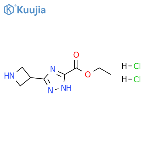 1H-1,2,4-Triazole-5-carboxylic acid, 3-(3-azetidinyl)-, ethyl ester, hydrochloride (1:2) structure