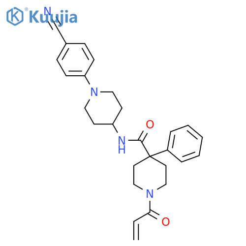 N-[1-(4-Cyanophenyl)piperidin-4-yl]-4-phenyl-1-prop-2-enoylpiperidine-4-carboxamide structure