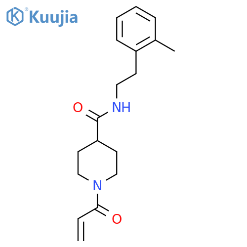 N-[2-(2-methylphenyl)ethyl]-1-(prop-2-enoyl)piperidine-4-carboxamide structure