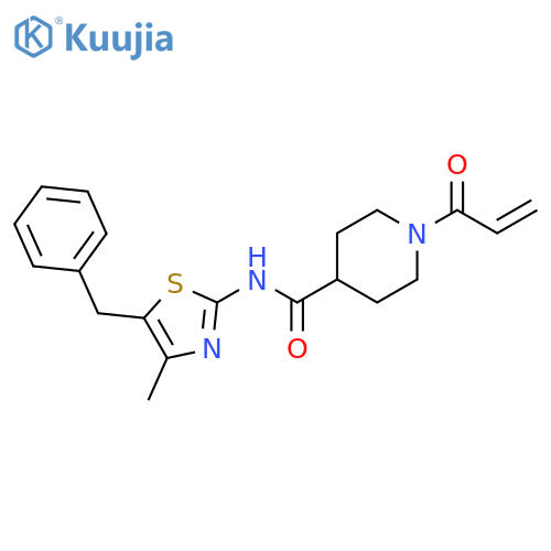 N-[4-Methyl-5-(phenylmethyl)-2-thiazolyl]-1-(1-oxo-2-propen-1-yl)-4-piperidinecarboxamide structure