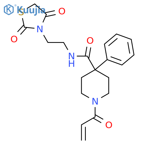 N-[2-(2,4-Dioxo-1,3-thiazolidin-3-yl)ethyl]-4-phenyl-1-prop-2-enoylpiperidine-4-carboxamide structure
