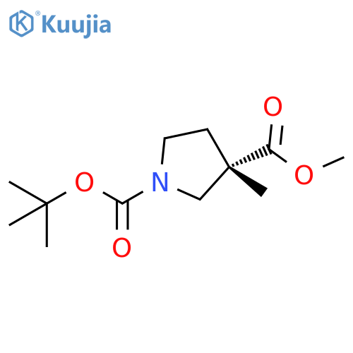 1-(tert-butyl) 3-methyl (S)-3-methylpyrrolidine-1,3-dicarboxylate structure
