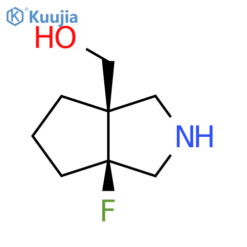 rac-[(3aR,6aS)-6a-fluoro-octahydrocyclopenta[c]pyrrol-3a-yl]methanol structure