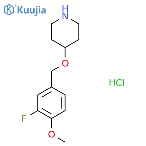 4-[(3-Fluoro-4-methoxyphenyl)methoxy]piperidine;hydrochloride structure