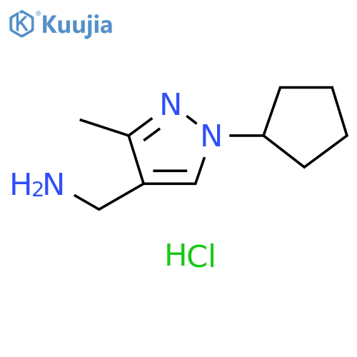 1H-Pyrazole-4-methanamine, 1-cyclopentyl-3-methyl-, hydrochloride (1:2) structure