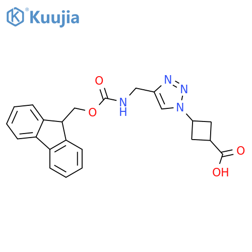 3-[4-[(9H-Fluoren-9-ylmethoxycarbonylamino)methyl]triazol-1-yl]cyclobutane-1-carboxylic acid structure