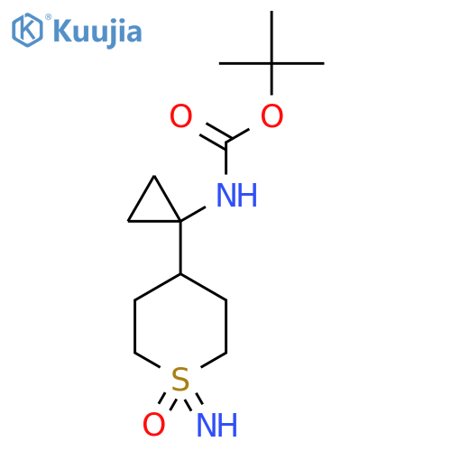 Tert-butyl N-[1-(1-imino-1-oxothian-4-yl)cyclopropyl]carbamate structure