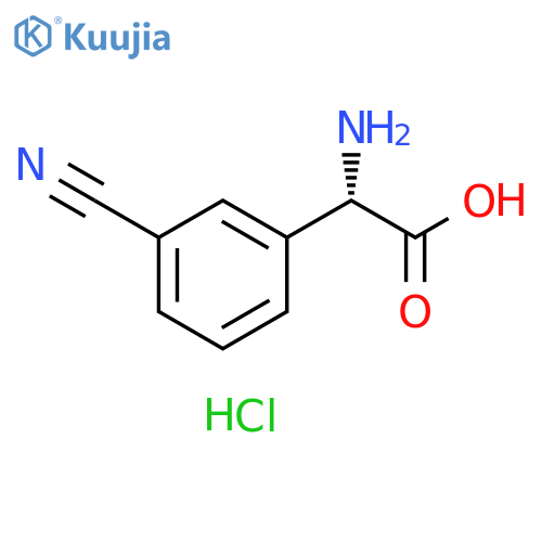 Benzeneacetic acid, α-amino-3-cyano-, hydrochloride (1:1), (αS)- structure