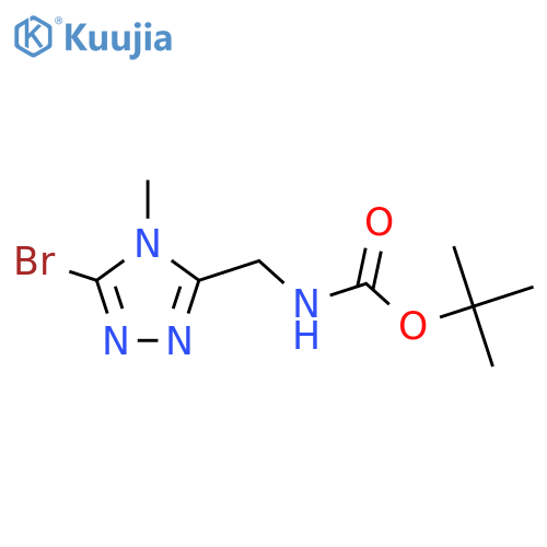 Tert-butyl N-[(5-bromo-4-methyl-1,2,4-triazol-3-yl)methyl]carbamate structure