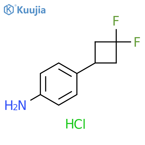 Benzenamine, 4-(3,3-difluorocyclobutyl)-, hydrochloride (1:1) structure