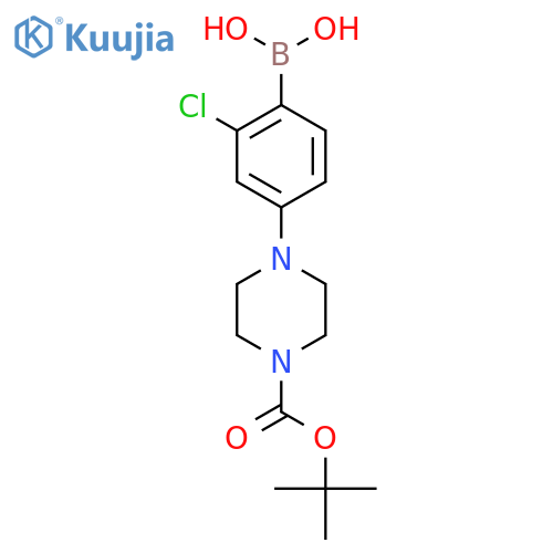(4-(4-(Tert-butoxycarbonyl)piperazin-1-yl)-2-chlorophenyl)boronic acid structure