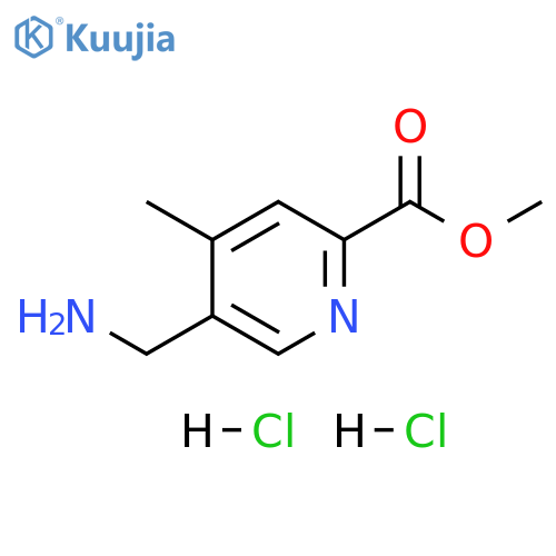 2-Pyridinecarboxylic acid, 5-(aminomethyl)-4-methyl-, methyl ester, hydrochloride (1:2) structure