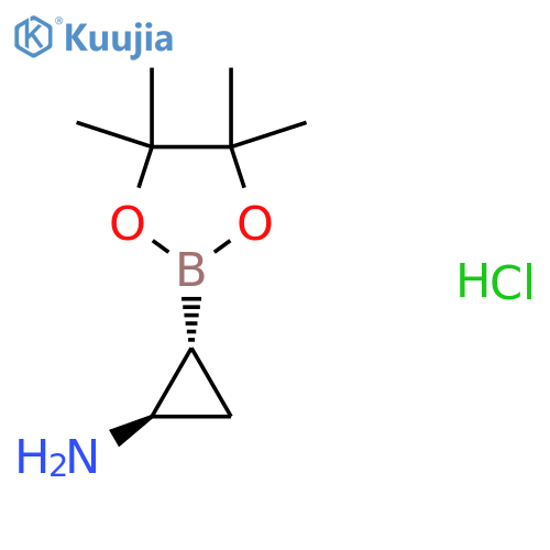 (1R,2R)-2-(4,4,5,5-Tetramethyl-1,3,2-dioxaborolan-2-yl)cyclopropan-1-amine;hydrochloride structure