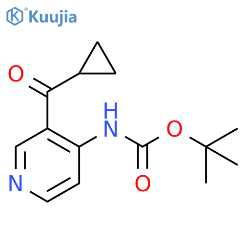 tert-butyl N-(3-cyclopropanecarbonylpyridin-4-yl)carbamate structure