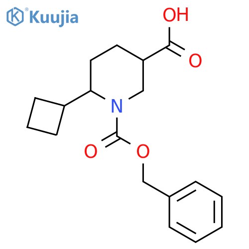 1-[(Benzyloxy)carbonyl]-6-cyclobutylpiperidine-3-carboxylic acid structure