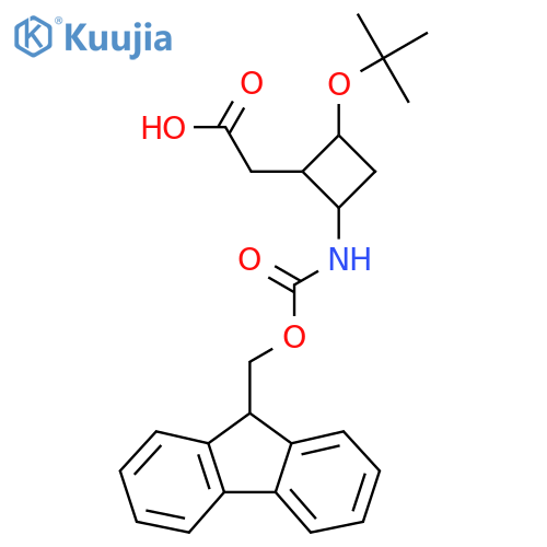 2-[2-(tert-butoxy)-4-({[(9H-fluoren-9-yl)methoxy]carbonyl}amino)cyclobutyl]acetic acid structure