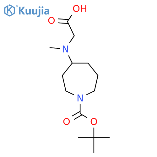 2-({1-(tert-butoxy)carbonylazepan-4-yl}(methyl)amino)acetic acid structure