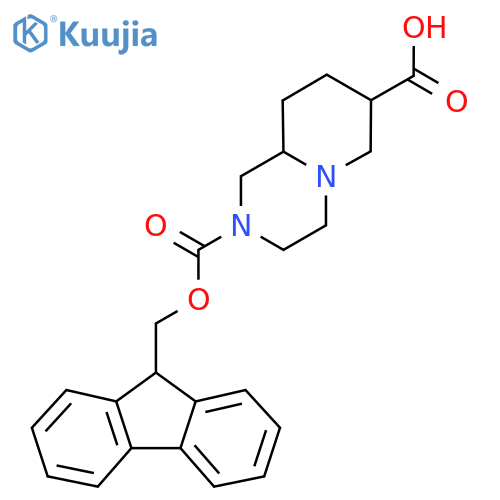 2-{[(9H-fluoren-9-yl)methoxy]carbonyl}-octahydro-1H-pyrido[1,2-a]piperazine-7-carboxylic acid structure
