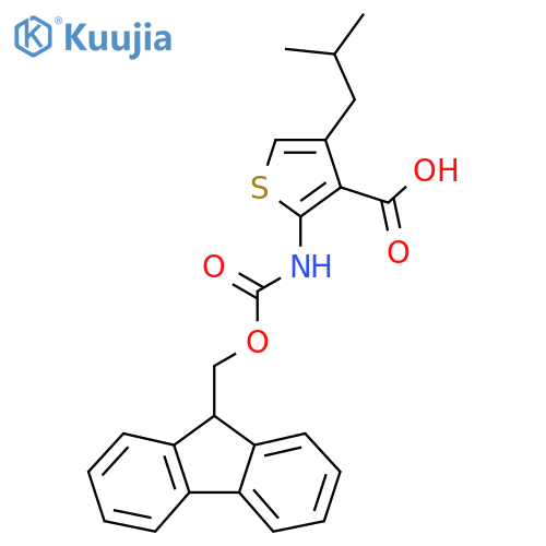 2-({[(9H-fluoren-9-yl)methoxy]carbonyl}amino)-4-(2-methylpropyl)thiophene-3-carboxylic acid structure