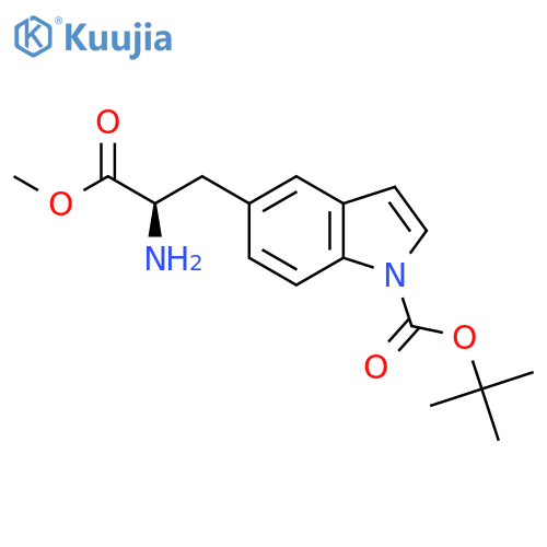 tert-butyl 5-[(2R)-2-amino-3-methoxy-3-oxo-propyl]indole-1-carboxylate structure