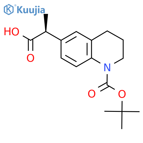 (2S)-2-(1-tert-butoxycarbonyl-3,4-dihydro-2H-quinolin-6-yl)propanoic acid structure