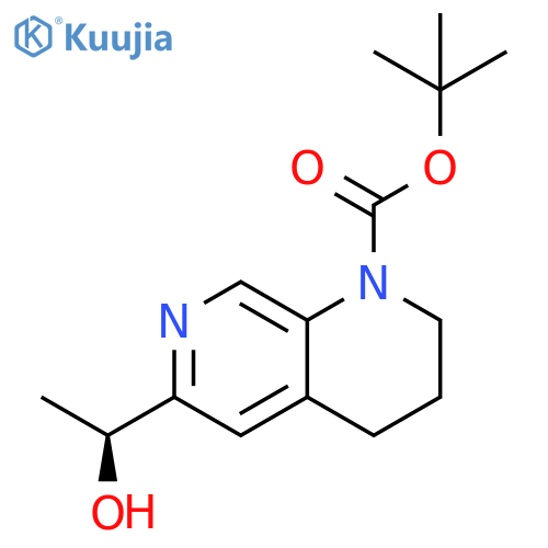 tert-butyl 6-[(1S)-1-hydroxyethyl]-3,4-dihydro-2H-1,7-naphthyridine-1-carboxylate structure