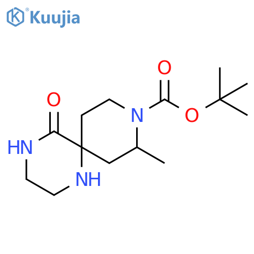 tert-butyl 10-methyl-5-oxo-1,4,9-triazaspiro[5.5]undecane-9-carboxylate structure