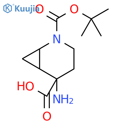 5-amino-2-tert-butoxycarbonyl-2-azabicyclo[4.1.0]heptane-5-carboxylic acid structure