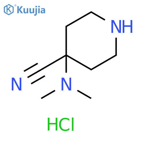 4-(dimethylamino)piperidine-4-carbonitrile;dihydrochloride structure