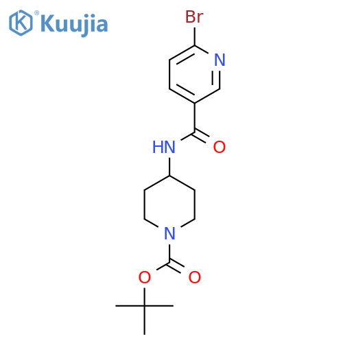 Tert-butyl 4-[(6-bromopyridine-3-carbonyl)amino]piperidine-1-carboxylate structure