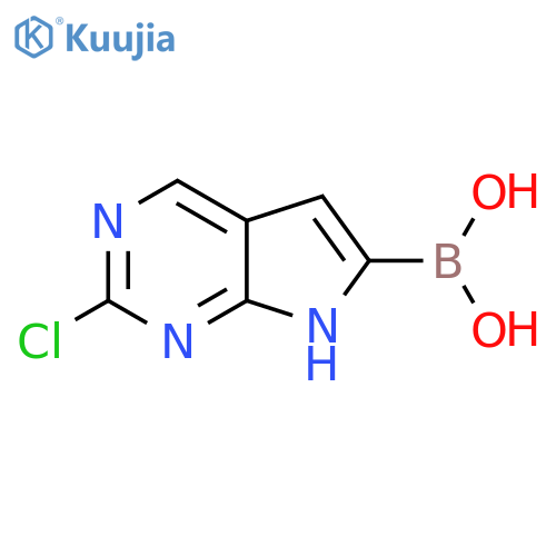 2-Chloro-7H-pyrrolo[2,3-d]pyrimidine-6-boronic acid structure