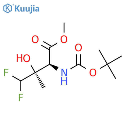 rac-methyl (2R,3R)-2-{[(tert-butoxy)carbonyl]amino}-4,4-difluoro-3-hydroxy-3-methylbutanoate structure
