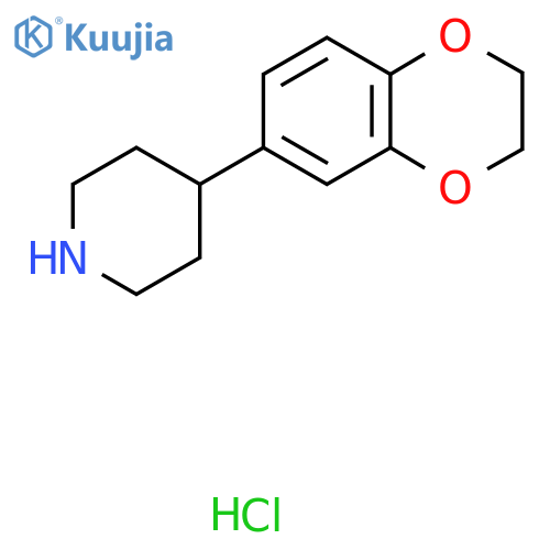4-(2,3-dihydro-1,4-benzodioxin-6-yl)piperidine hydrochloride structure