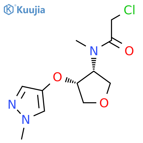2-Chloro-N-methyl-N-[(3R,4R)-4-(1-methylpyrazol-4-yl)oxyoxolan-3-yl]acetamide structure