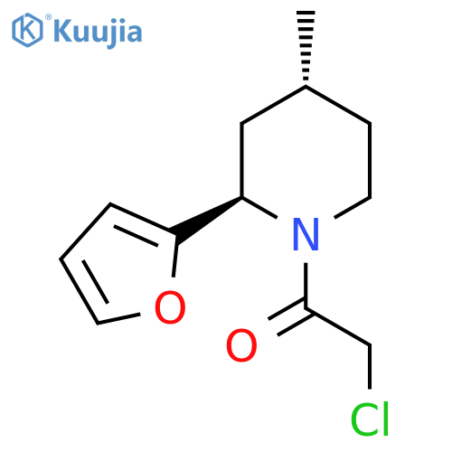 2-Chloro-1-[(2R,4R)-2-(furan-2-yl)-4-methylpiperidin-1-yl]ethanone structure