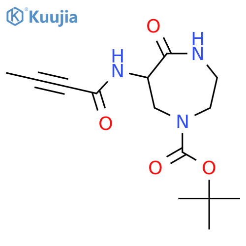 Tert-butyl 6-(but-2-ynamido)-5-oxo-1,4-diazepane-1-carboxylate structure