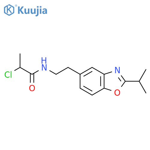 2-Chloro-N-[2-(2-propan-2-yl-1,3-benzoxazol-5-yl)ethyl]propanamide structure