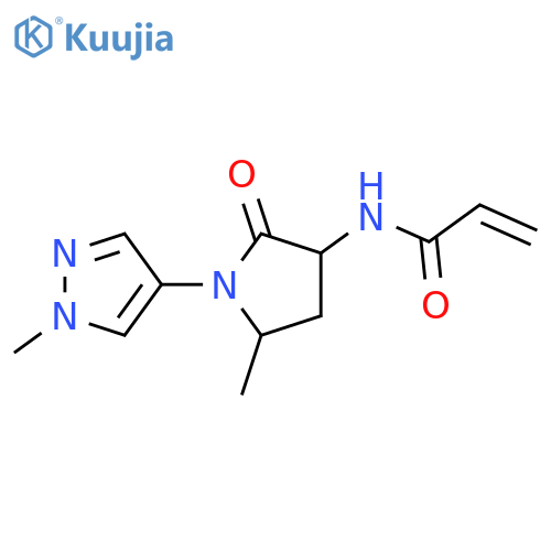 N-5-methyl-1-(1-methyl-1H-pyrazol-4-yl)-2-oxopyrrolidin-3-ylprop-2-enamide structure