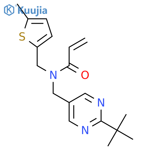 N-[(2-tert-butylpyrimidin-5-yl)methyl]-N-[(5-methylthiophen-2-yl)methyl]prop-2-enamide structure