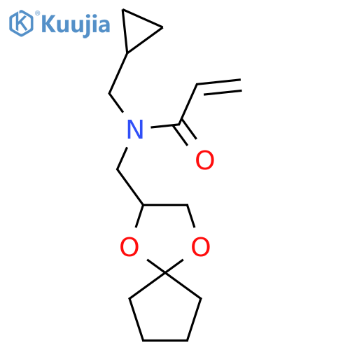 N-(cyclopropylmethyl)-N-({1,4-dioxaspiro4.4nonan-2-yl}methyl)prop-2-enamide structure
